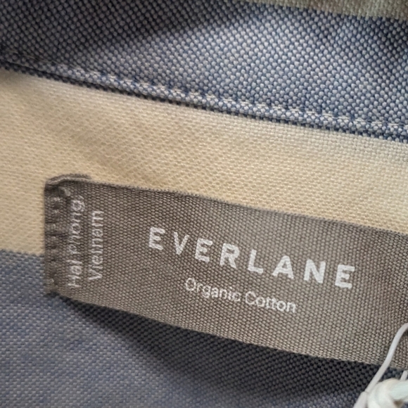Everlane Shirt Womens White Blue Striped Button The Boxy Oxford 2 Pocket - Picture 4 of 14